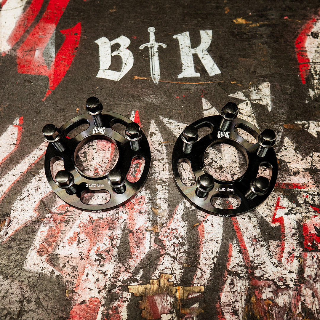 Rvng 5x112 15mm Wheel Spacers w/ extended lugs