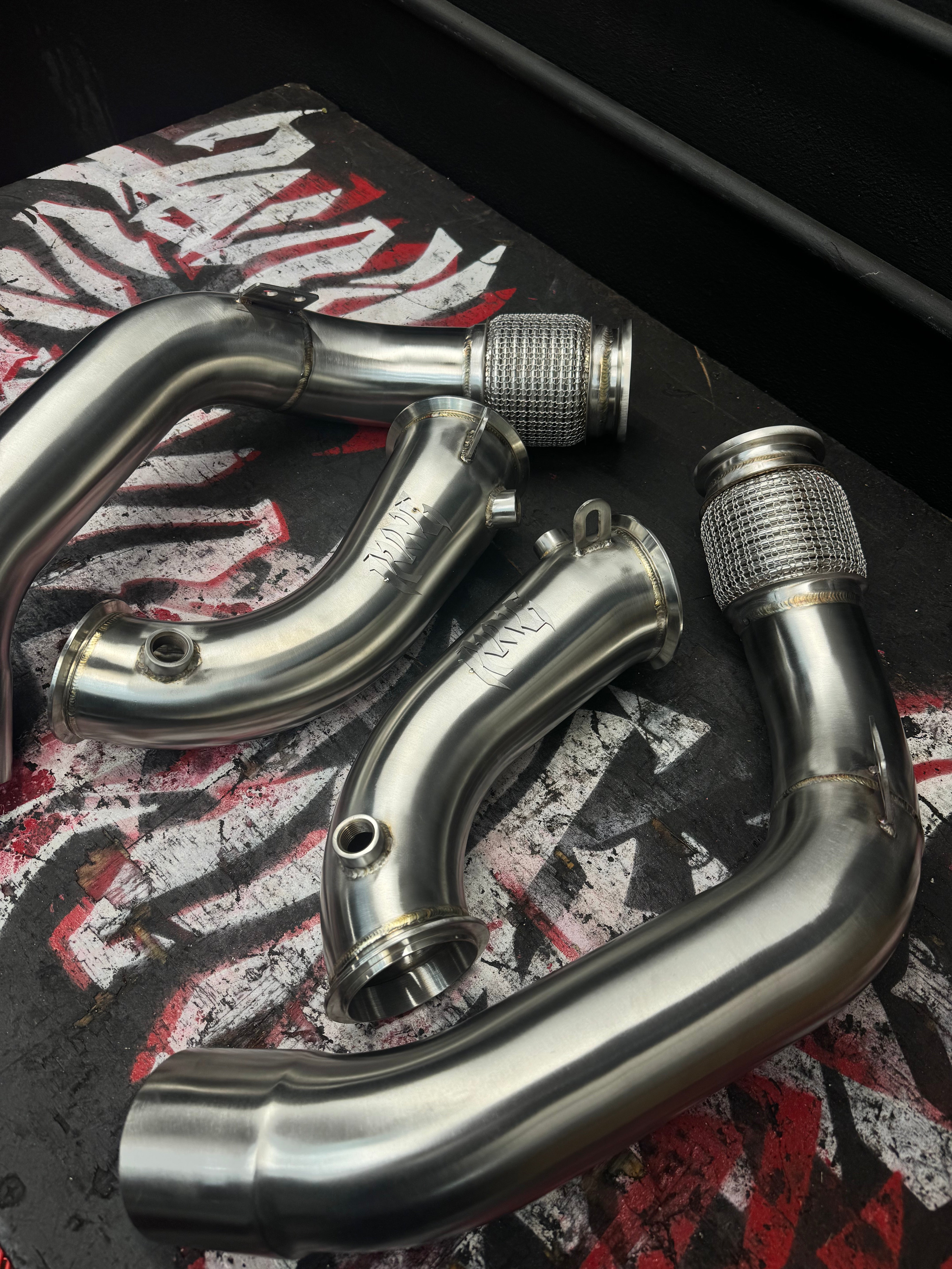 Rvng S63 M5 M8 FatBoy Catless Downpipes